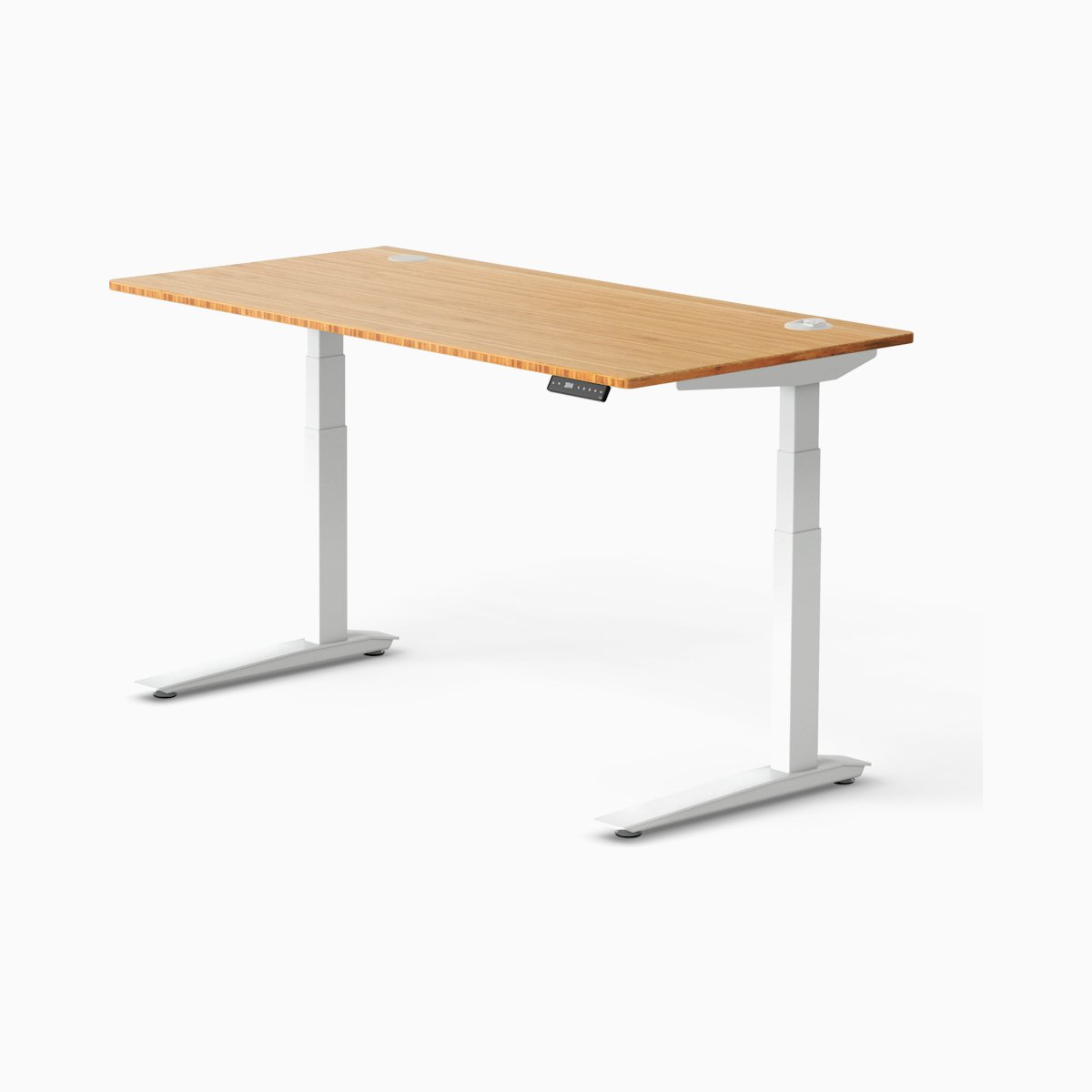 Adjustable standing desk with bamboo top